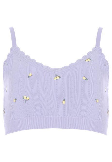 Older Girls Lilac Lemon Pointelle Comfort Bra