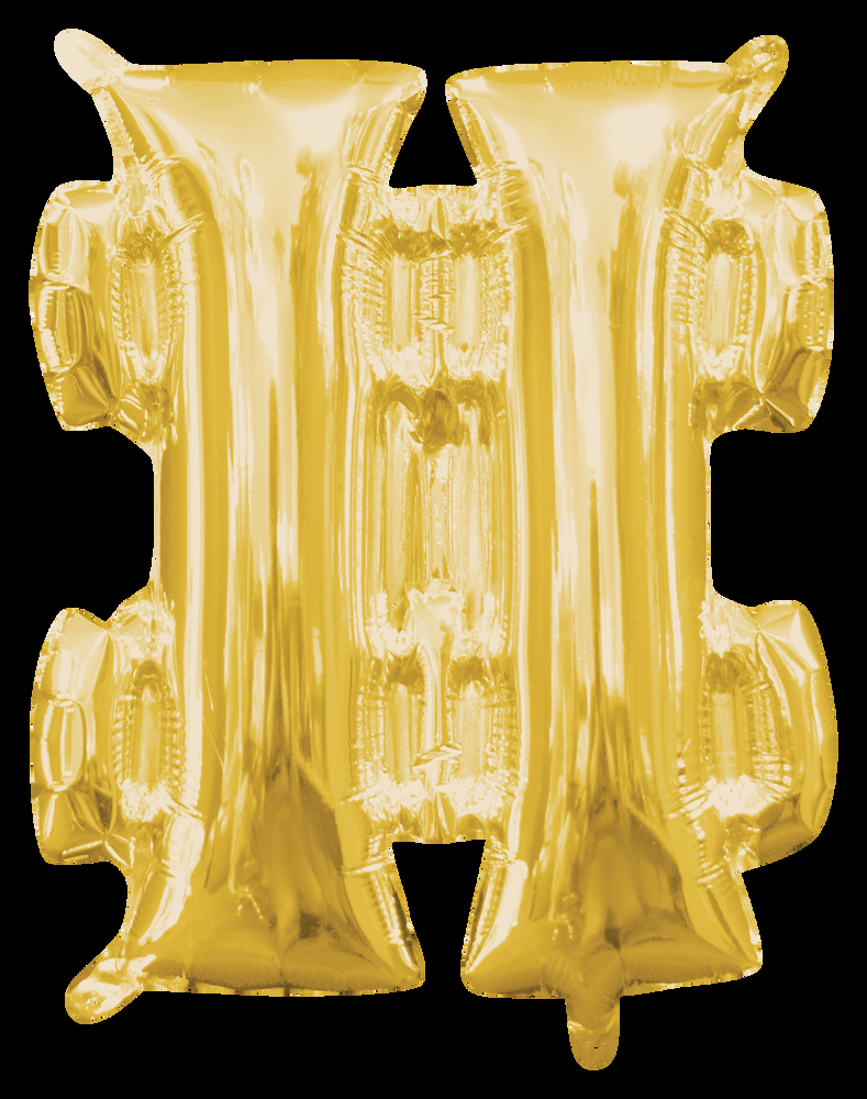 Hashtag Satin Foil Balloon, Assorted Colours, 11x13-in, Air-Filled for Birthday/Graduation/Baby Shower/Wedding/Prom