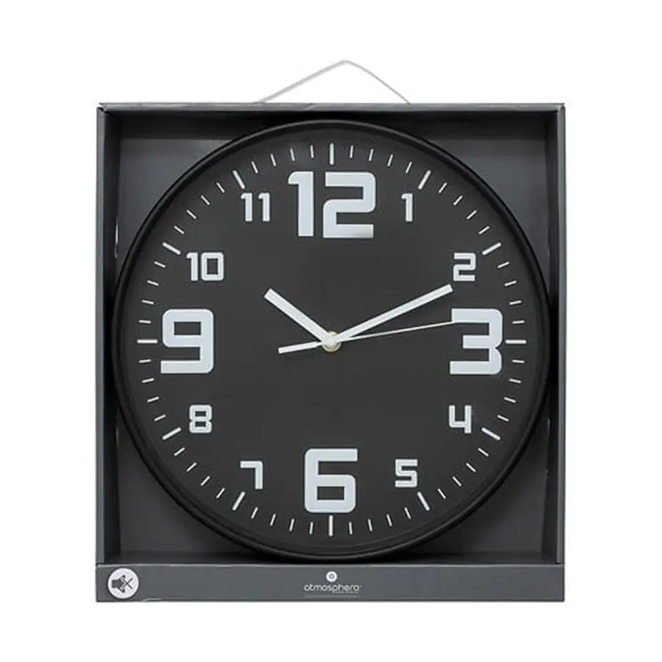 Atmosphera Elian Klok - zwart / wit - 30 cm - wandklok modern