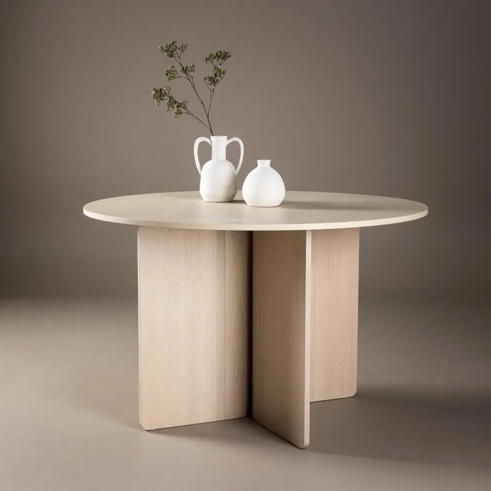 Eettafel Rond - Naturel - 120x120x76cm - Tyres&ouml;