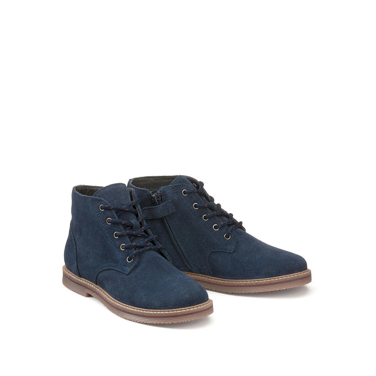 Bottines zippées en cuir à lacets