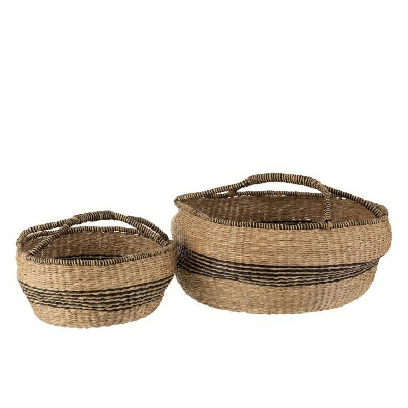 ZOSTÈRE - Paniers ronds naturels H26cm - Lot de 2