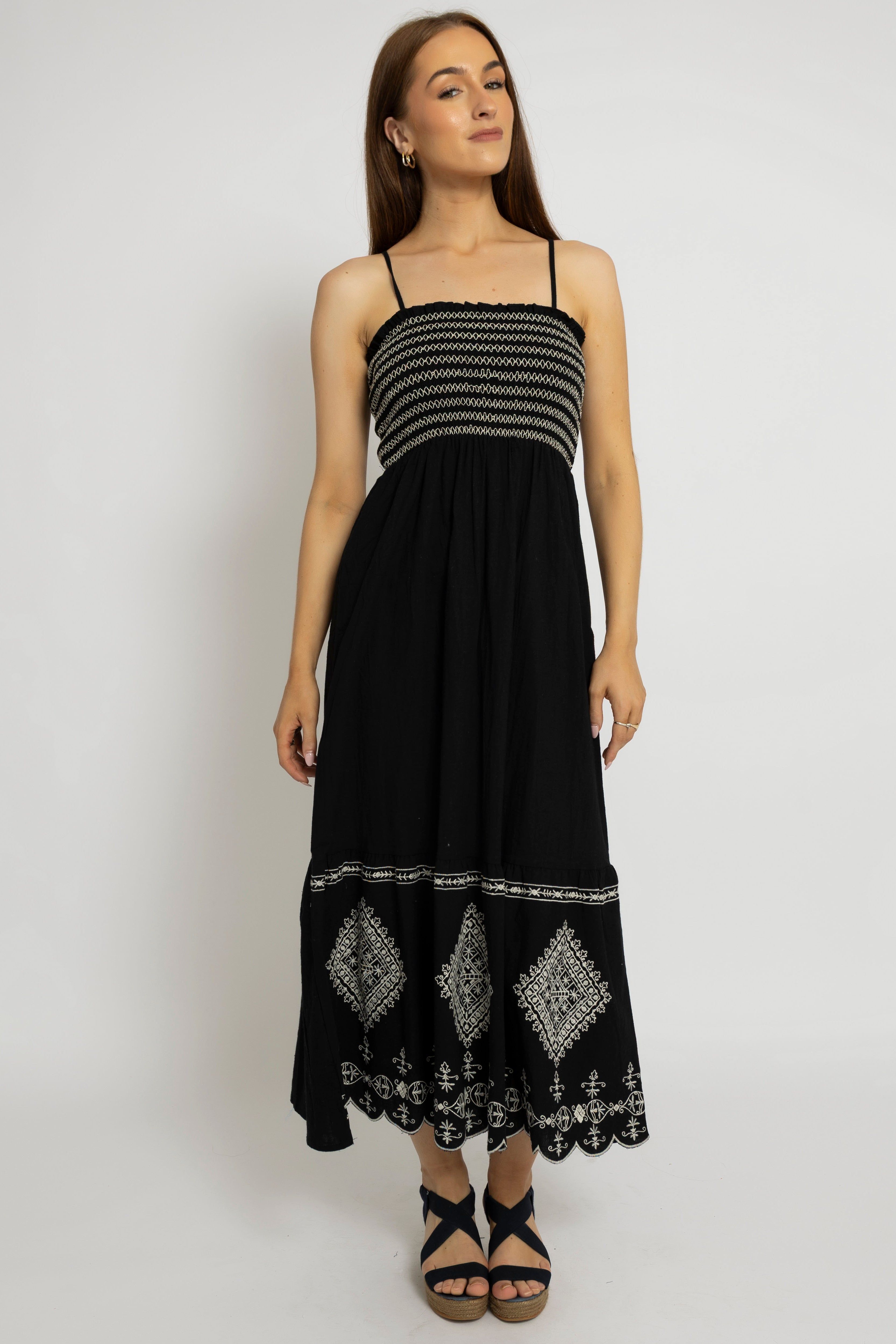 Cutie London Smocked Bodice Maxi Dress