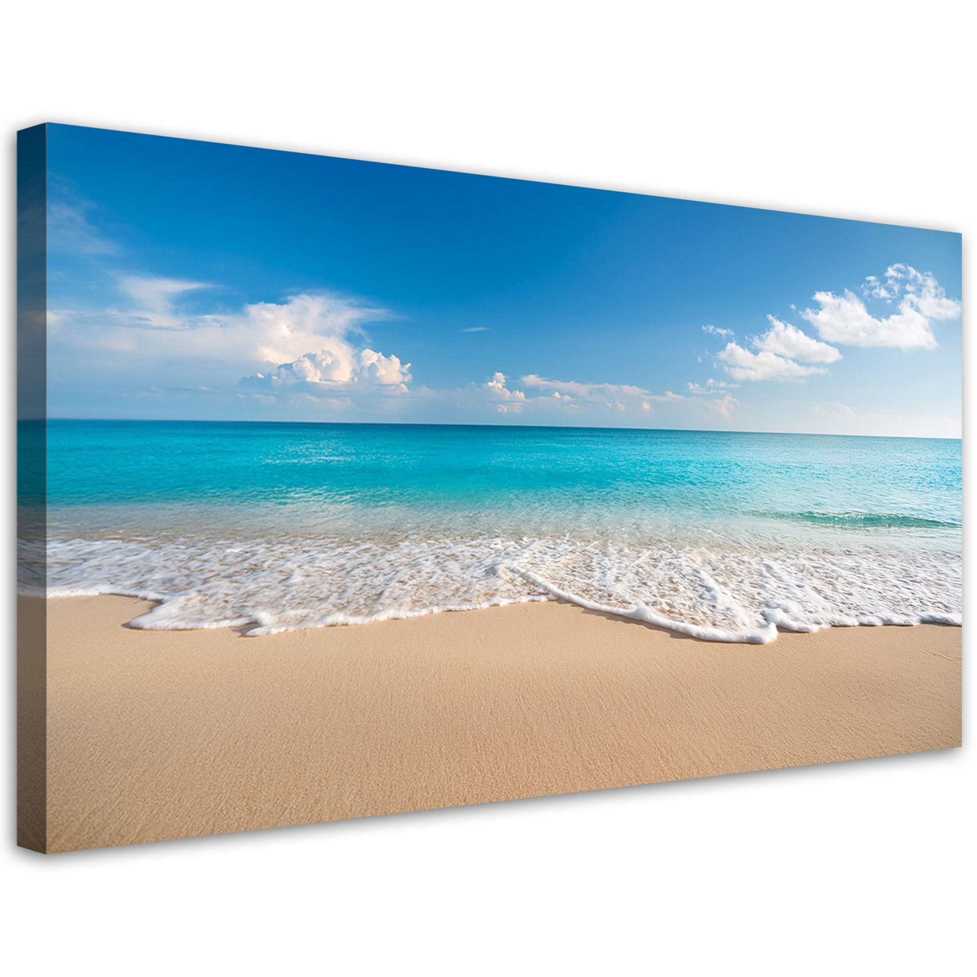 Feeby Obraz na płótnie, Błękitna Plaża Morze Pejzaż 80x40