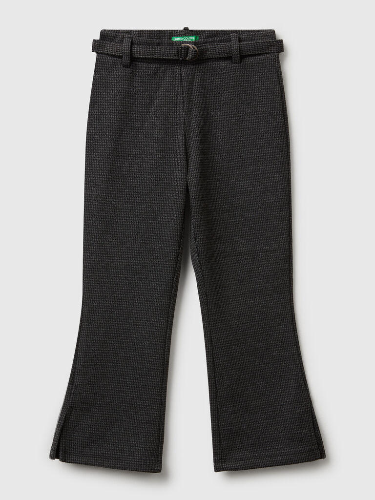 Houndstooth flared trousers