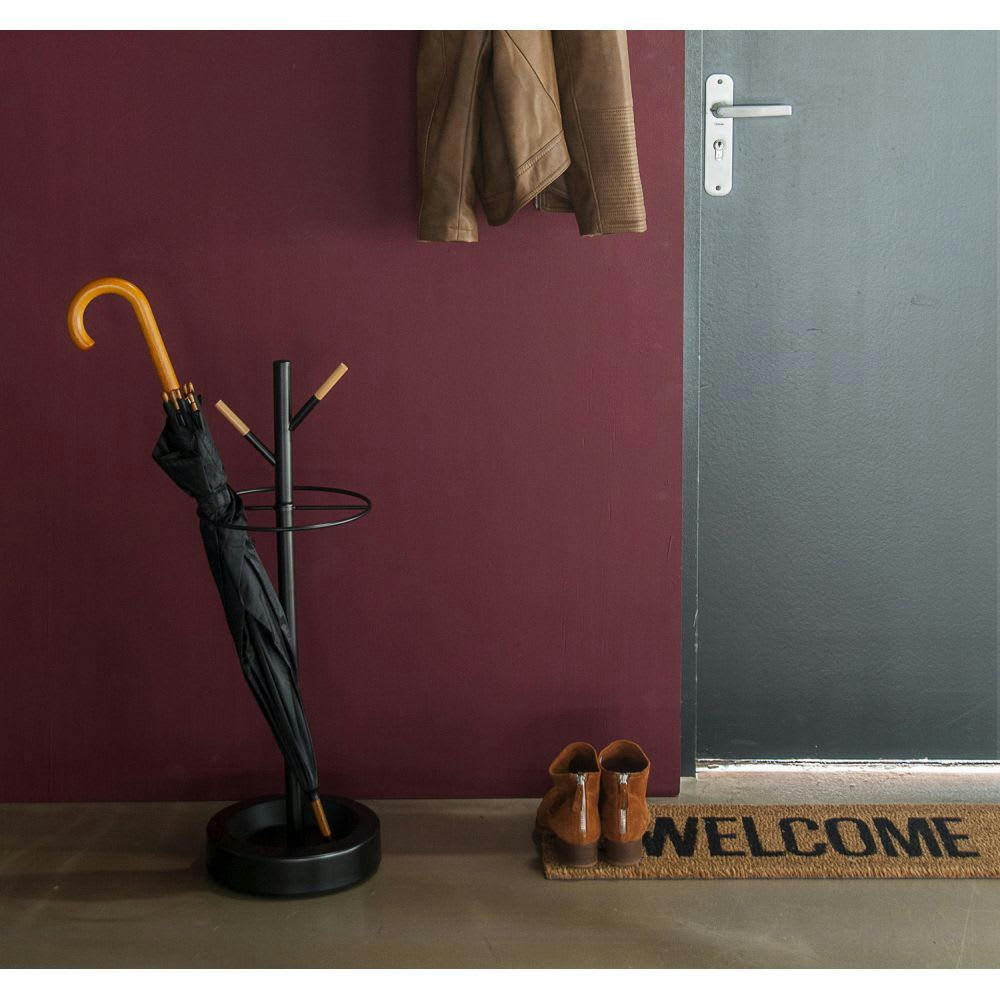 WELCOME - Paillasson noir en coco 75x26