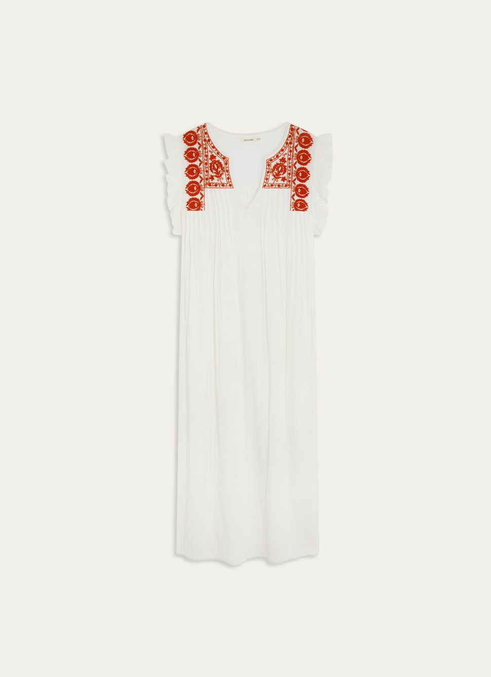 ROBE SANS MANCHES EN GAZE DE COTON BLANC