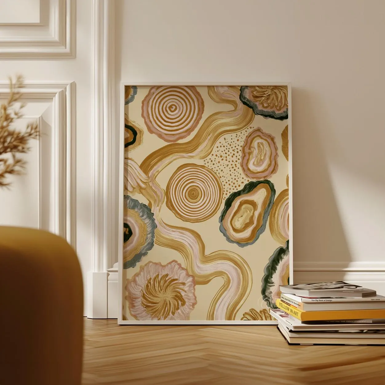 Abstract Agate Slice Wall Art | Neutral Geode Print | Modern Organic Poster