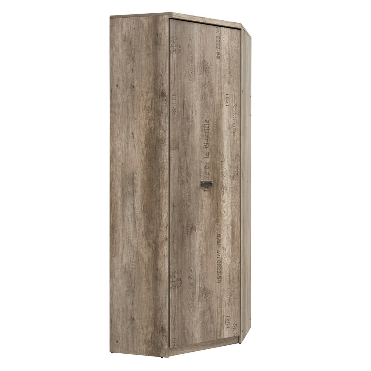 - Armoire d'angle 1 porte stratifiés naturel et gris