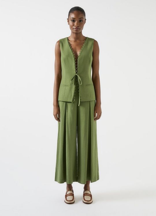 Frances Green Scallop Detail Waistcoat with TENCEL? Lyocell