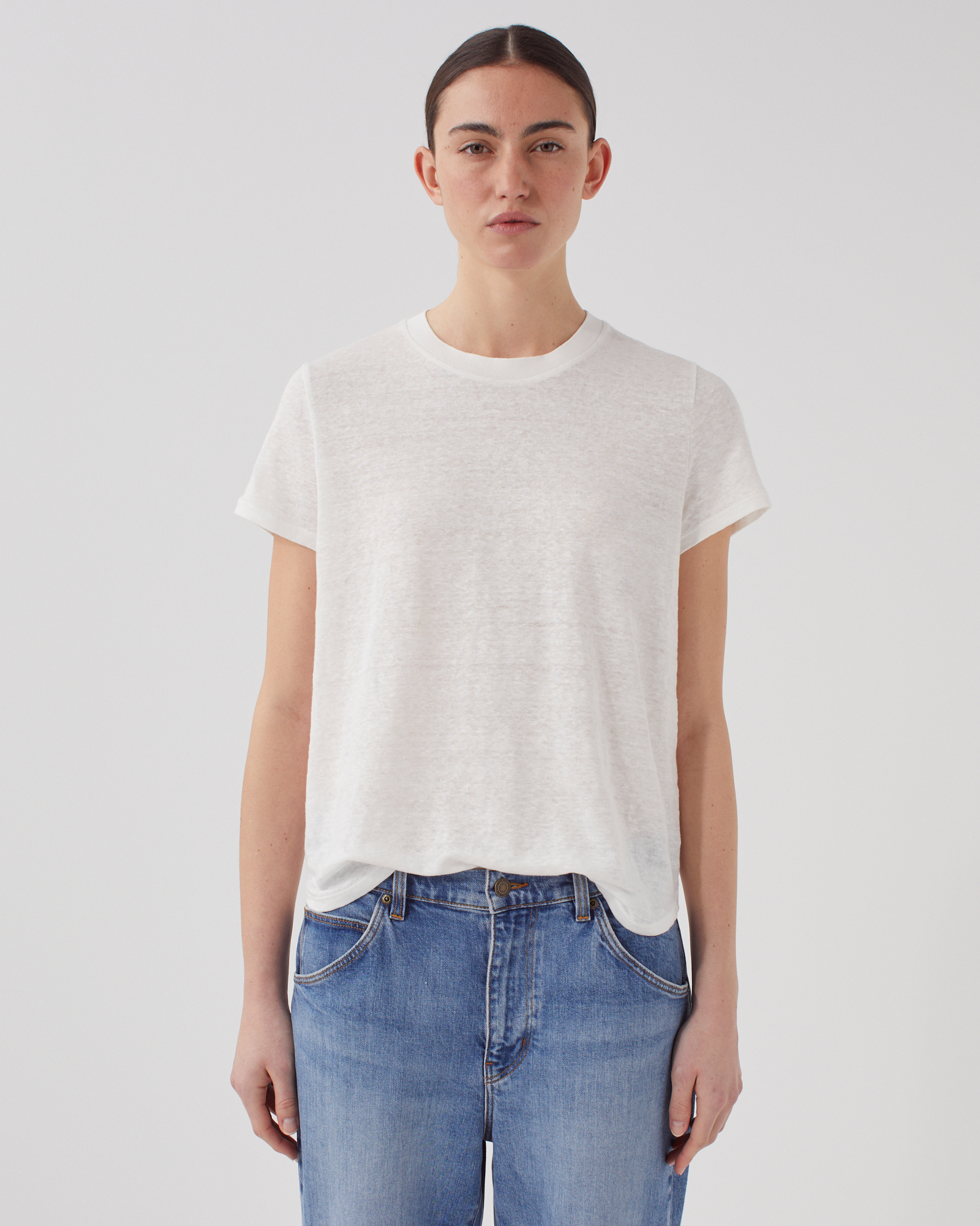 T-shirt col rond en lin AMANDINE