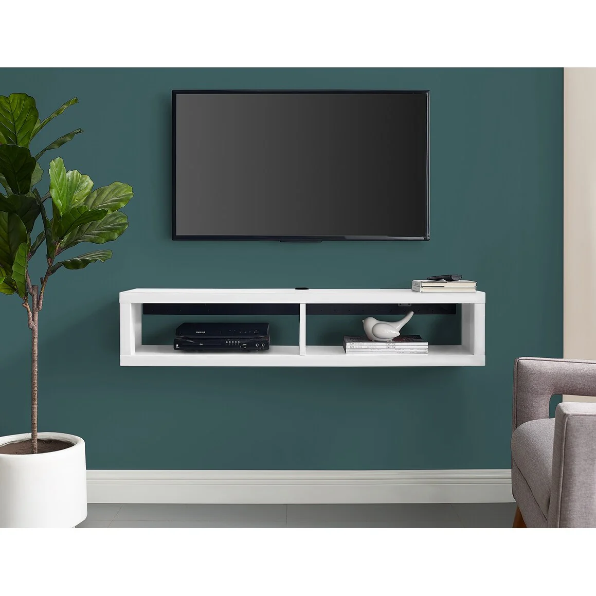Wall Mounted TV Console Entertainment Center Wall Decor Shelve Storage
