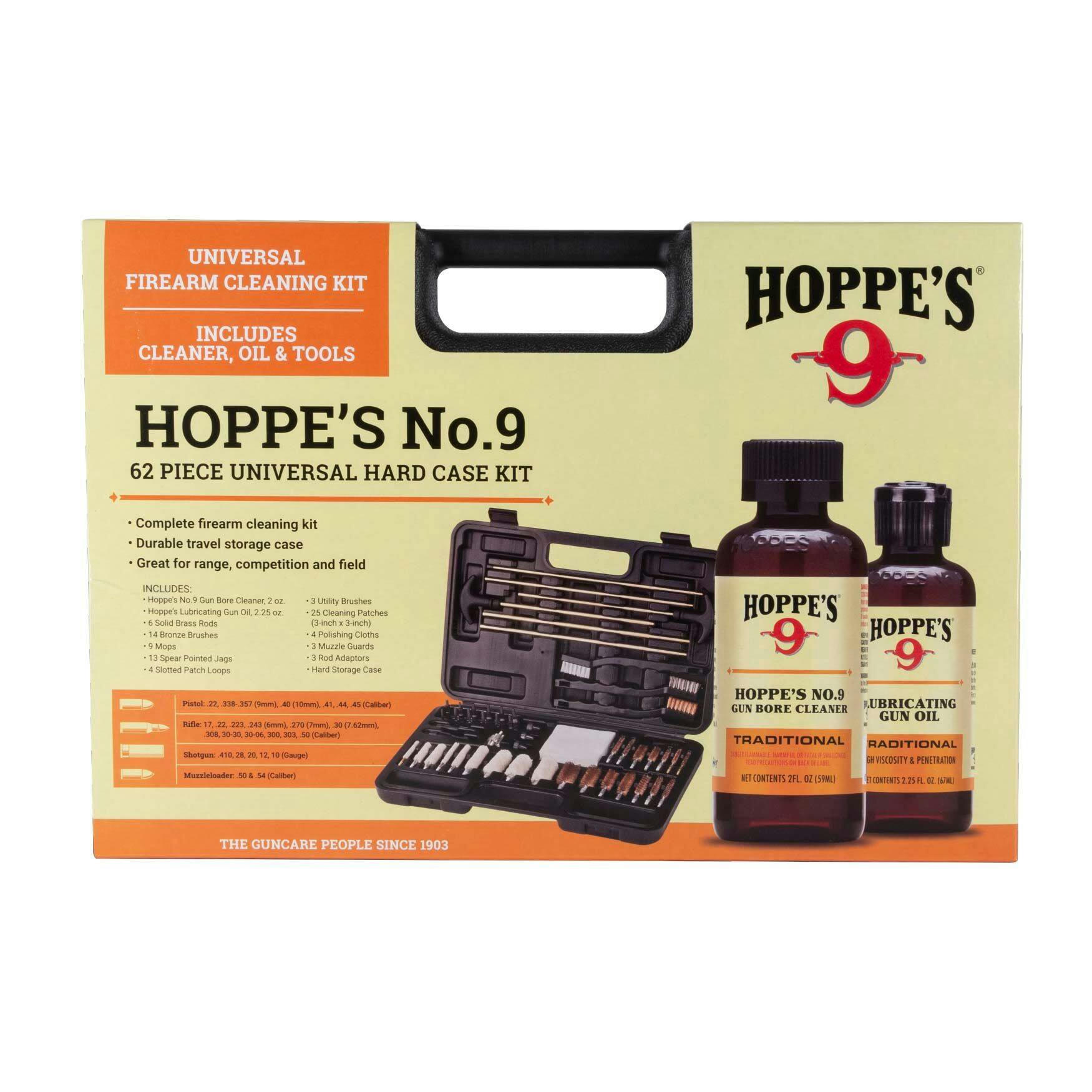 Hoppe's Gun Cleaning Kit with No 9 Cleaner & Oil, 62-pc