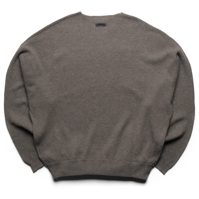Fear Of God Essentials Waffle Crewneck 90's Sweater - Homestead Heather