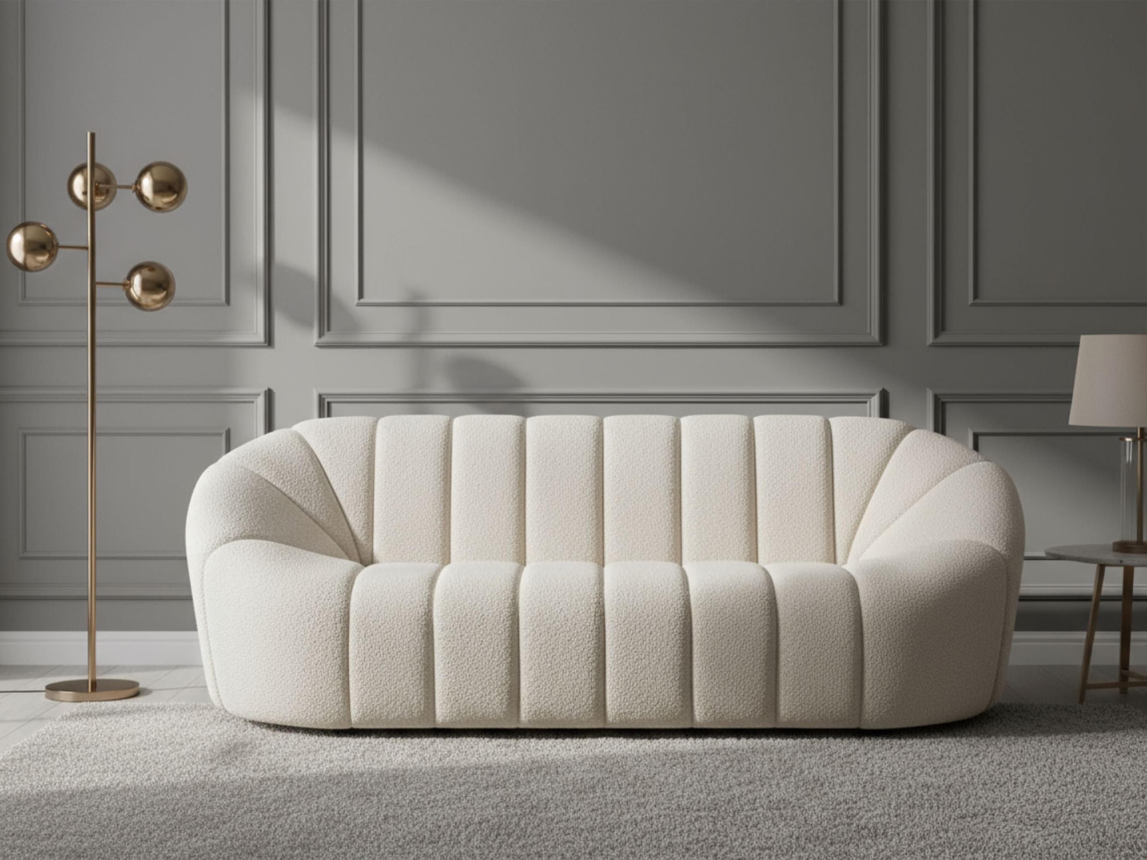 Sofa 3 Seater LOMMA Boucle White