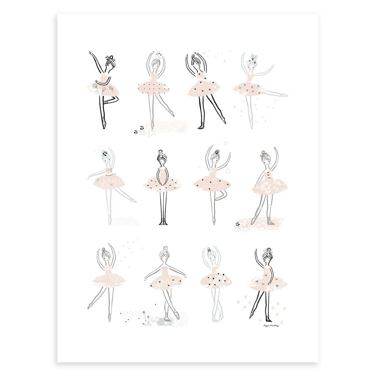 BALLERINA - Affiche danseuse en Papier Rose