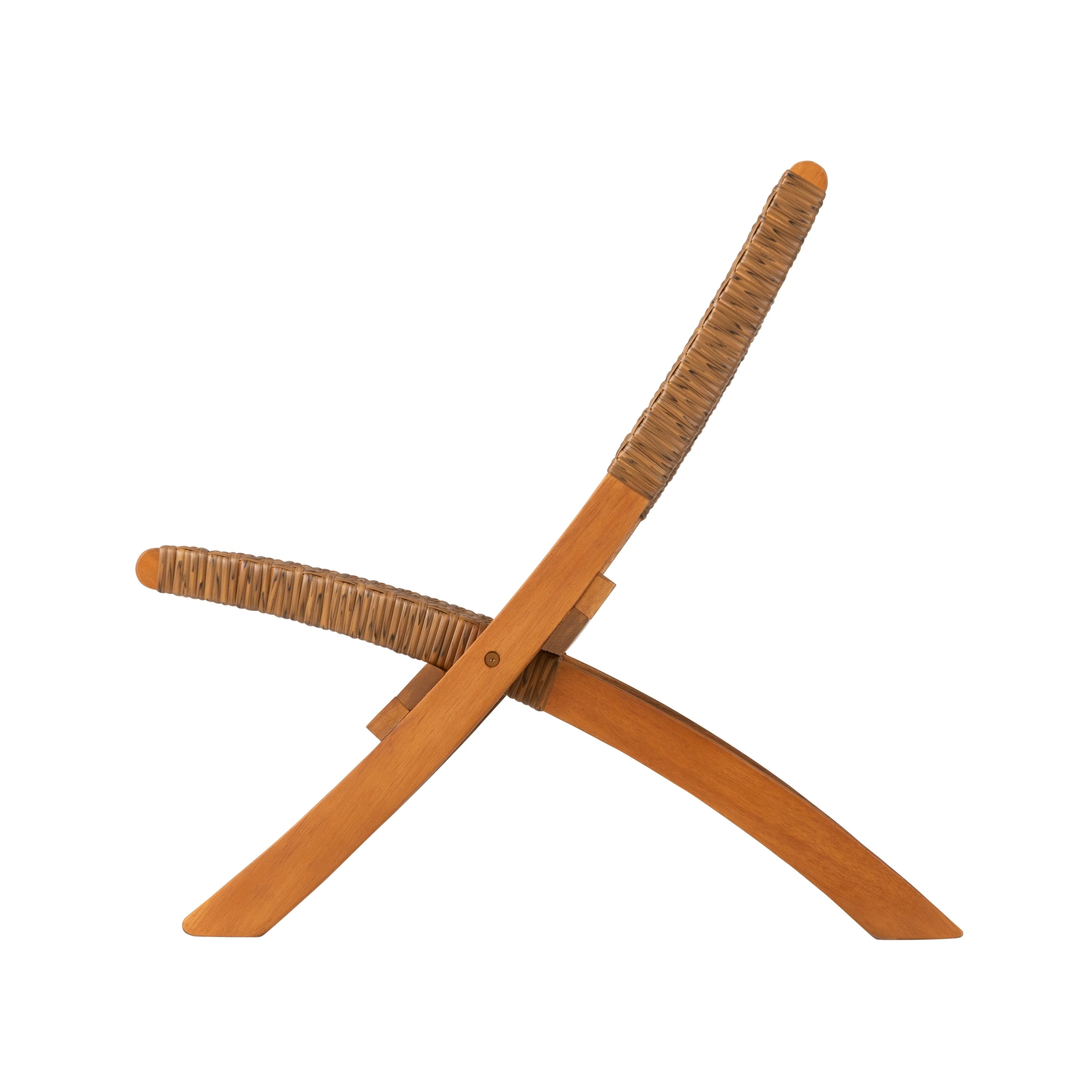 Sava Indoor-Outdoor Folding Chair in Tan Wicker