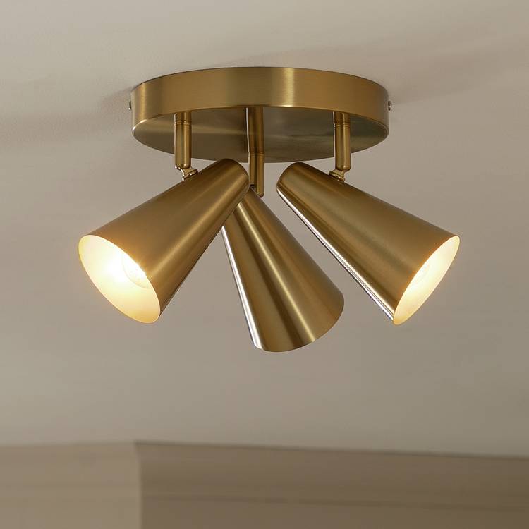 Habitat Steel 3 Lights Spotlight Plate - Brass