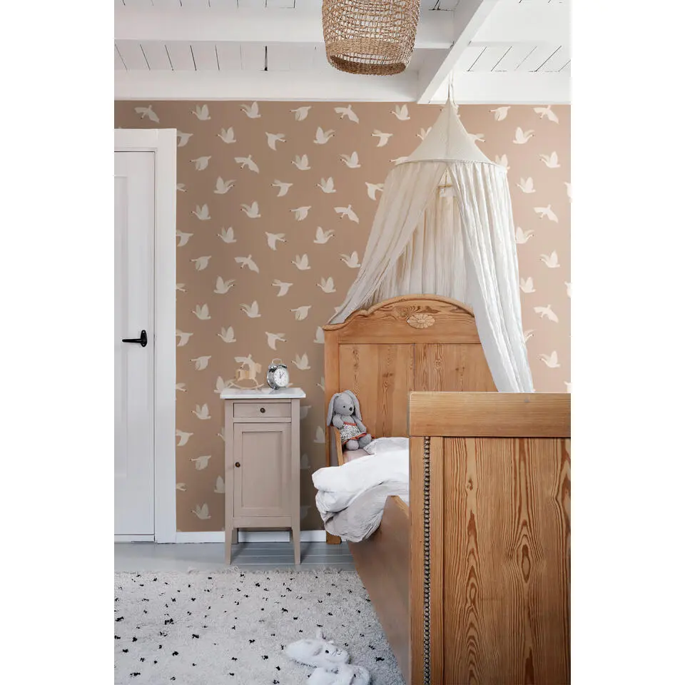 ESTAhome behang zwanen bruin - 50 x 900 cm