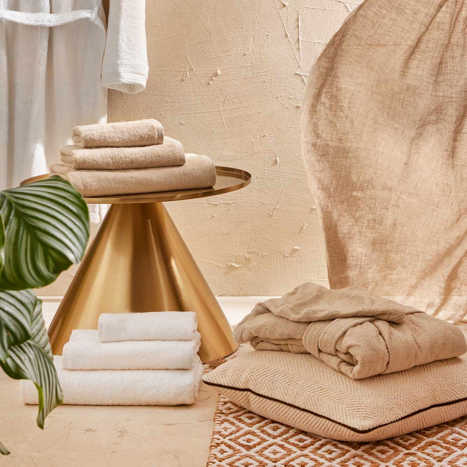 Set 2 asciugamani Oasi avorio Biancoperla