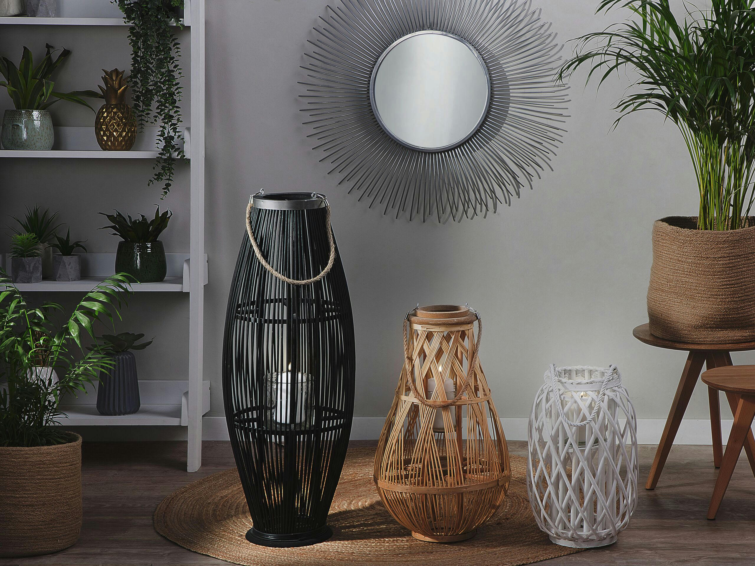 TONGA - Lanterne en bois clair 56 cm