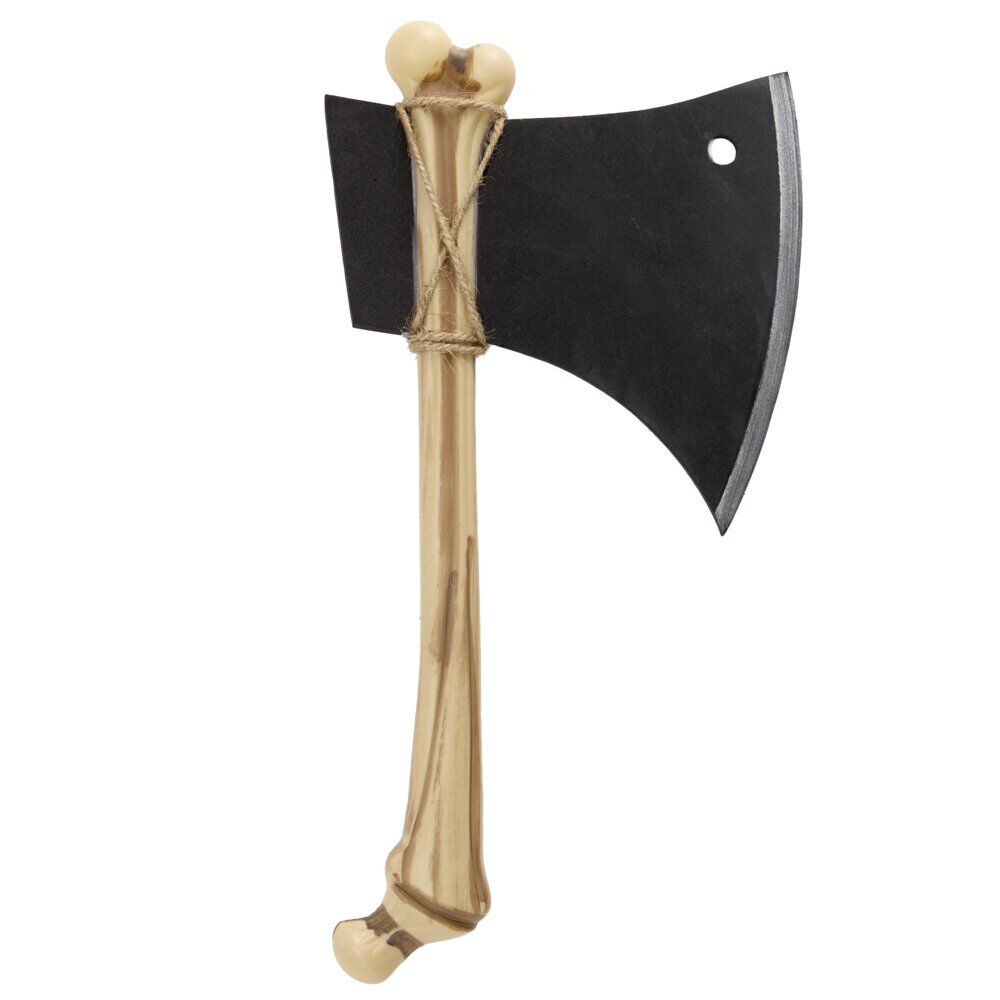 Hache factice Halloween manche squelette plastique L51cm (2 modèles)