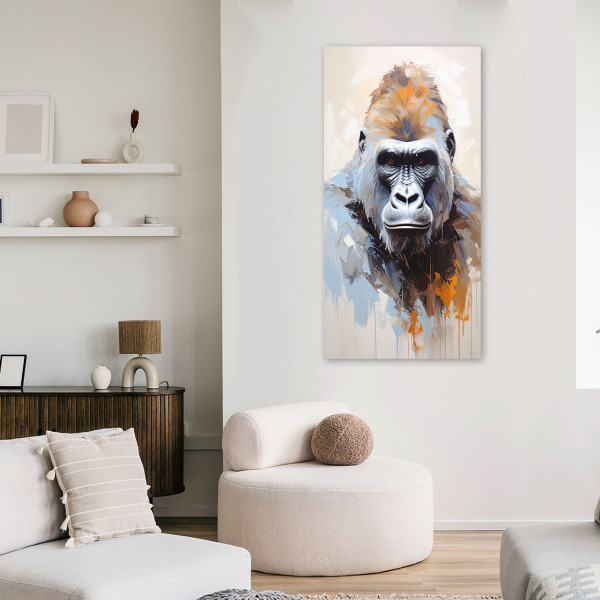Feeby Obraz nowoczesny do salonu biura, Goryl portret zwierzęta 40x80
