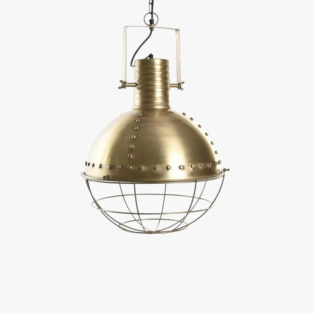 Candeeiro de Teto Bola de Rede Dourado FORGE