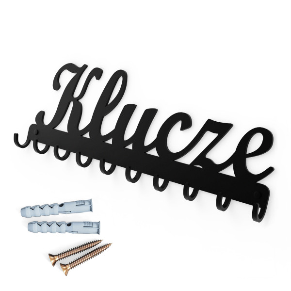 Wieszak „Klucze” na klucze, biżuterie, ozdobny czarna struktura1szt