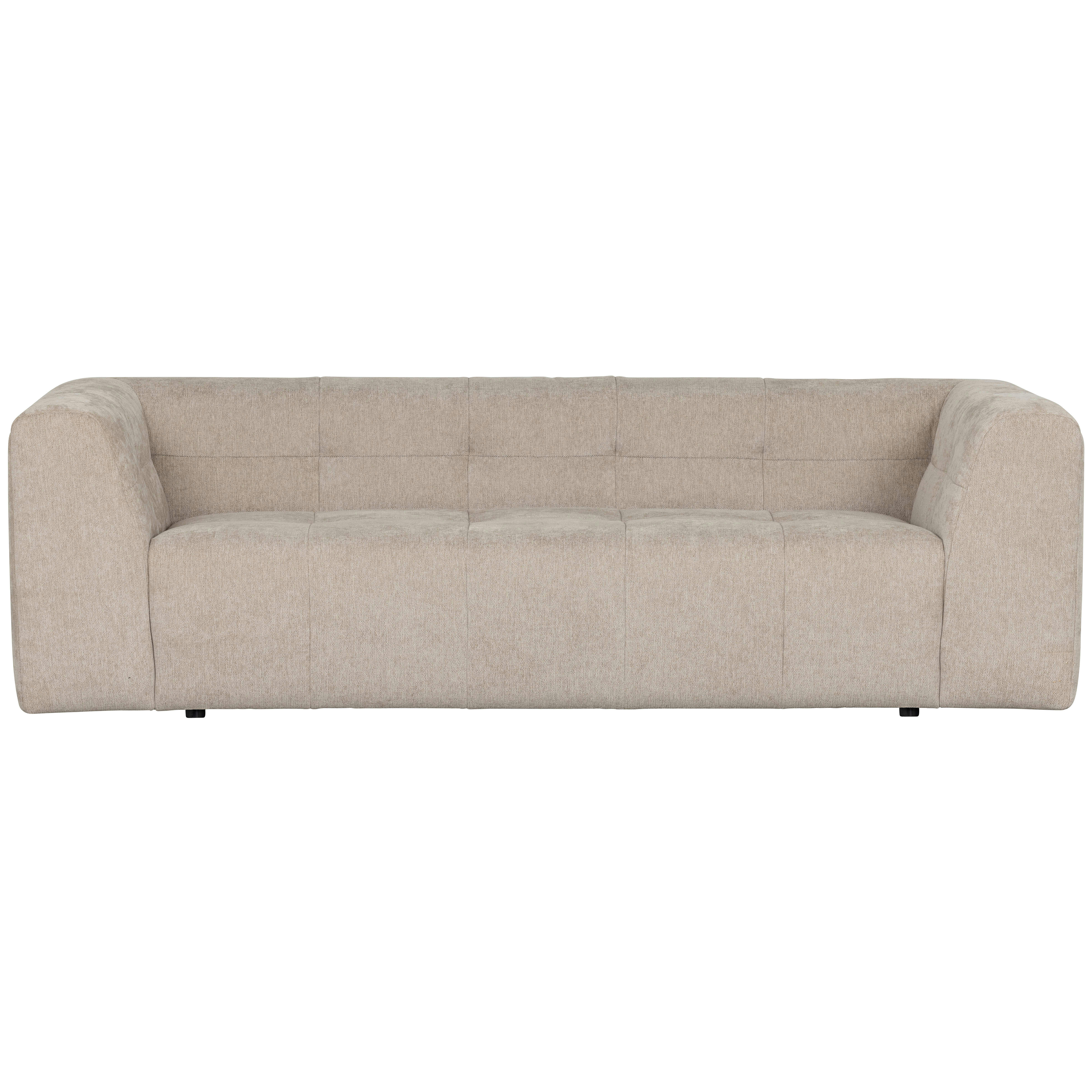 GRID - Canapé 3 places en tissu chenille sable