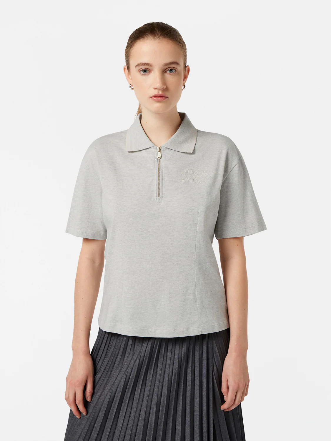 Zip Up Polo Shirt