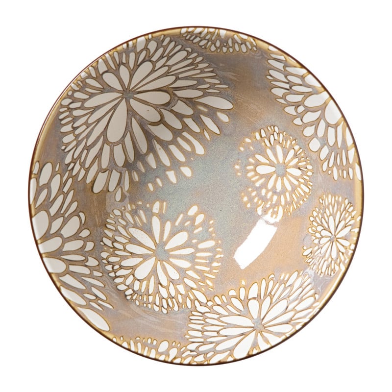 Schaaltje Alise groot - oranje/groen - &Oslash;15.5x7 cm