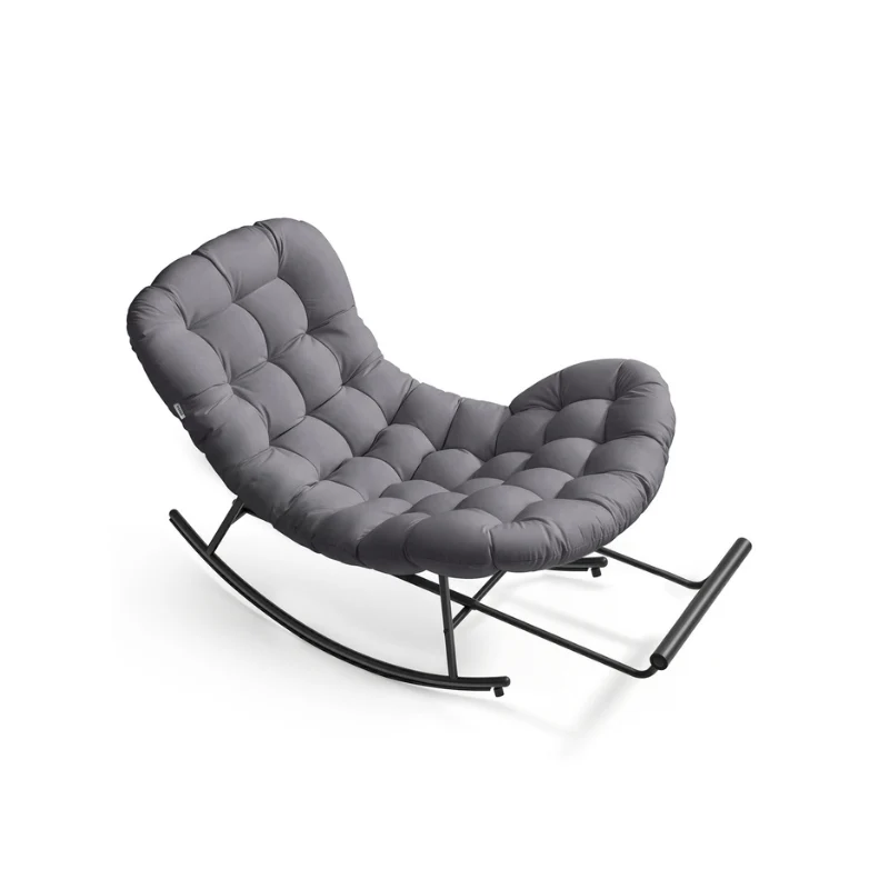 Fauteuil à Bascule avec Repose-pieds Rétractable et Coussin Amovible