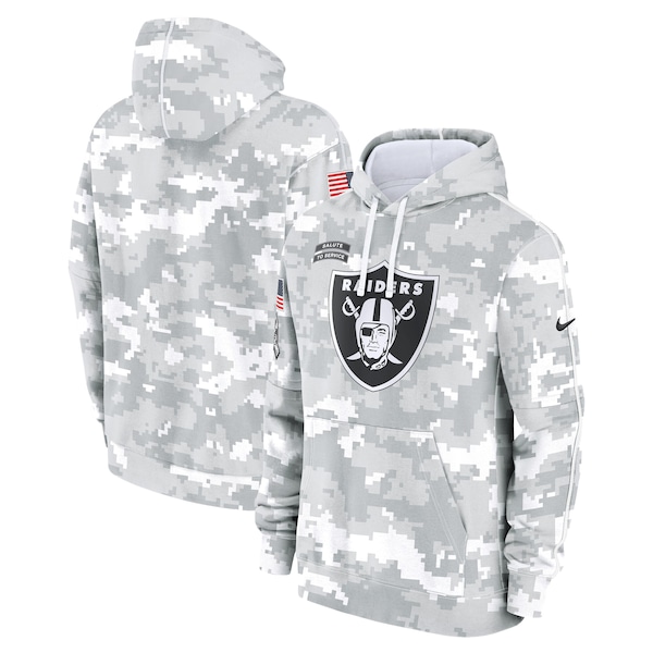 Las Vegas Raiders Nike 2024 Salute to Service Club Fleece Pullover Hoodie - Arctic Camo