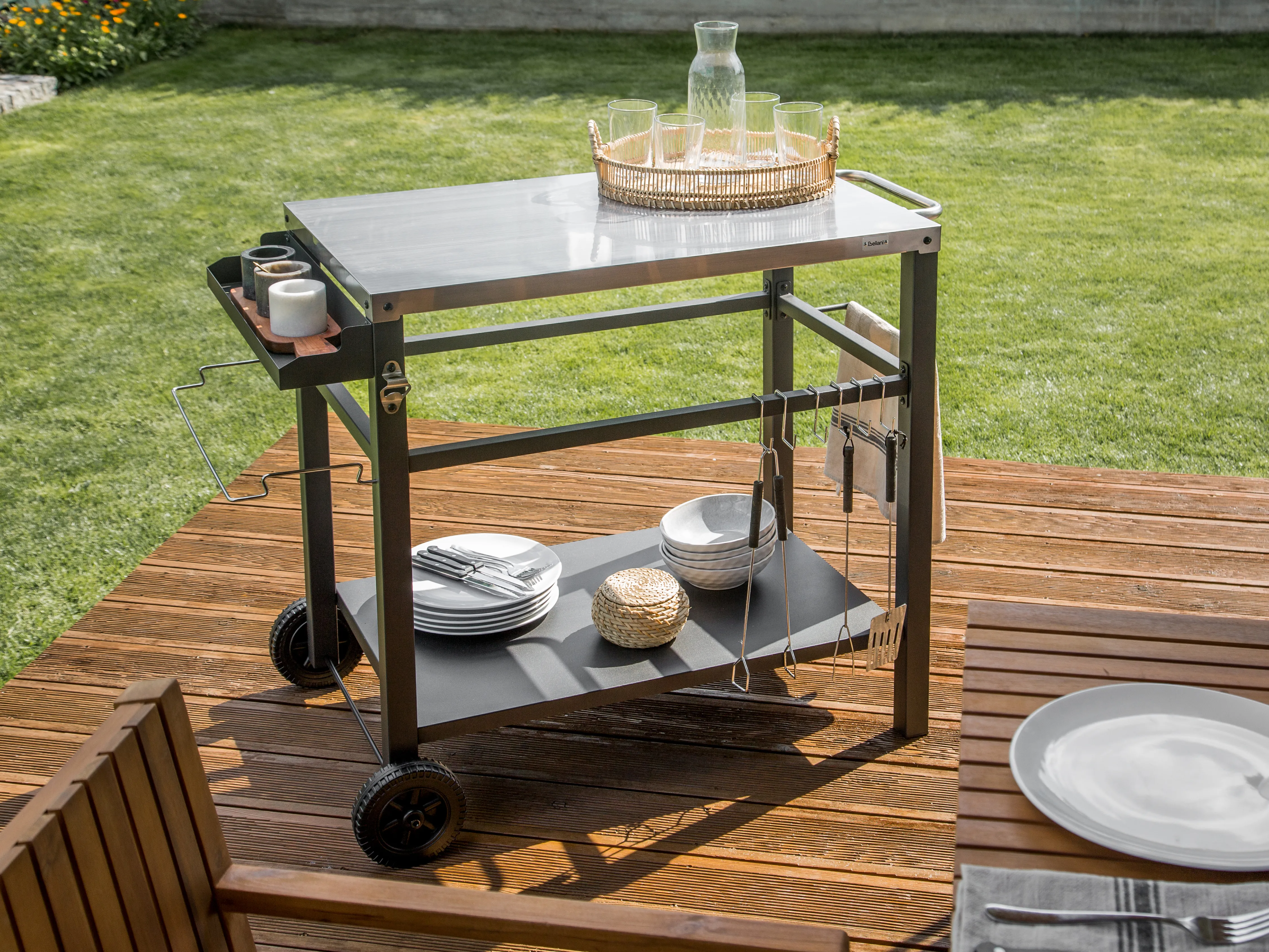 Garden Serving Trolley SPIAZZI Metal Black