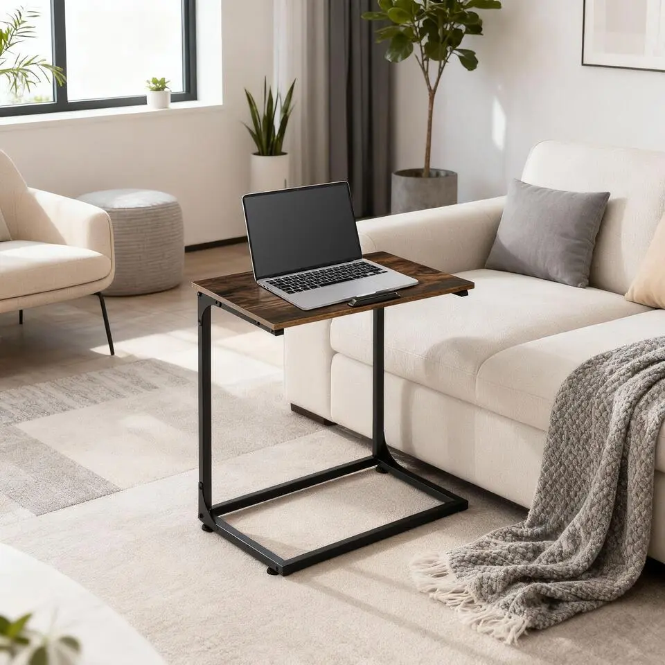 tectake Bijzettafel Ruston met kantelbaar blad 55x35x66,5cm