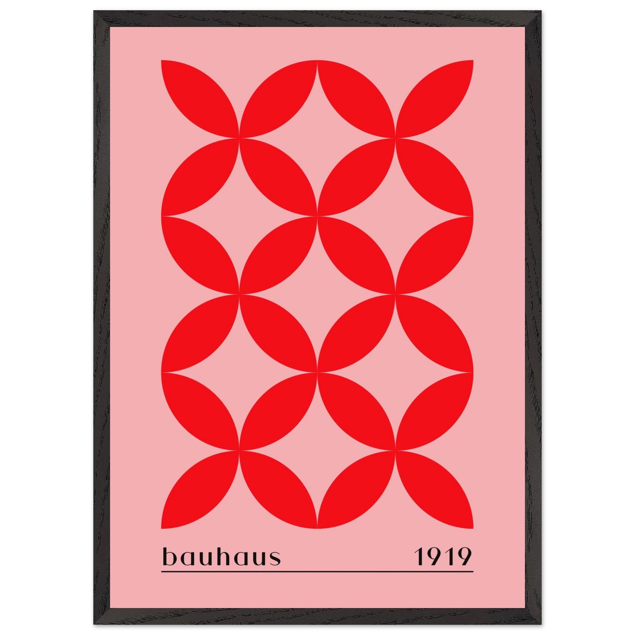 Artfulprints Poster met Lijst Bauhaus - 1919  - 50x70 cm - Rood