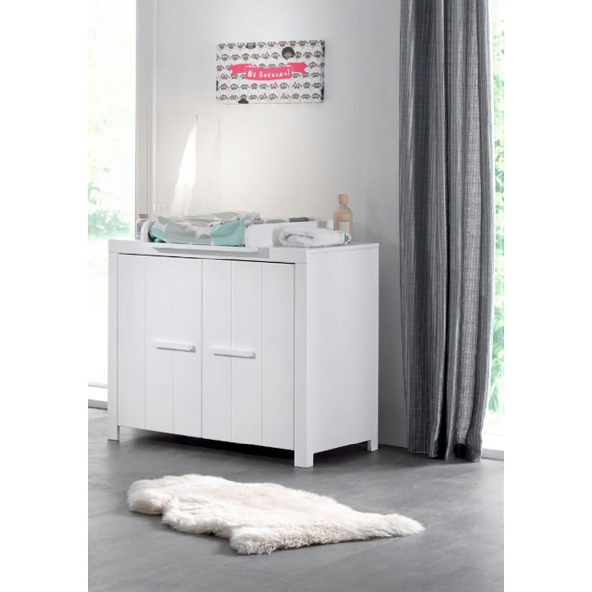 ERIK - Commode 2 portes blanc