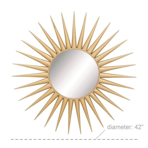 Gold Tin Glam Wall Mirror 42 x 42 x 2 - 42 x 42 - 42 x 42