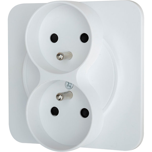 Double prise avec terre Jacobsen Espen blanc composable
