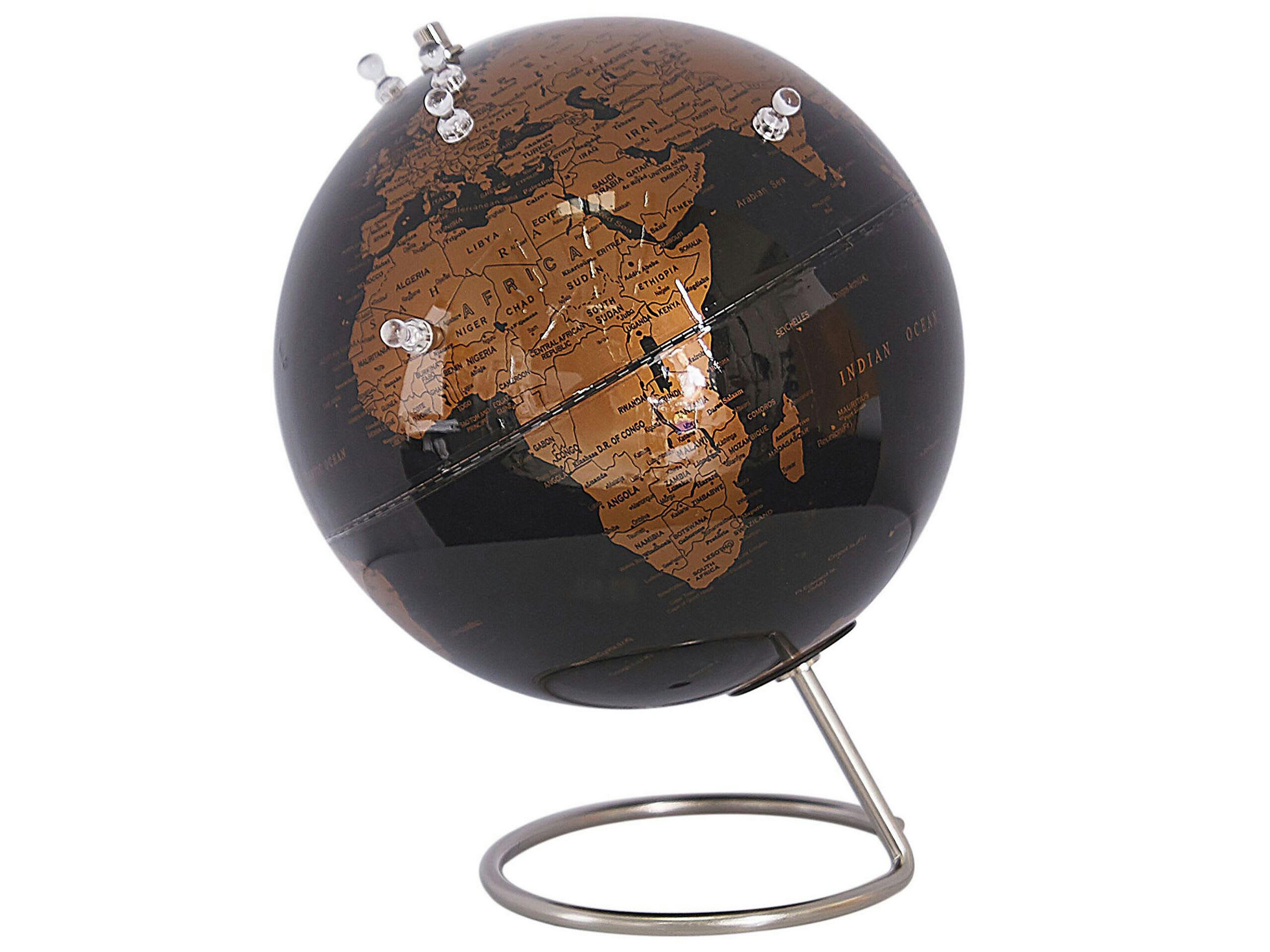 CARTIER - Globe noir et cuivré 29 cm à magnets