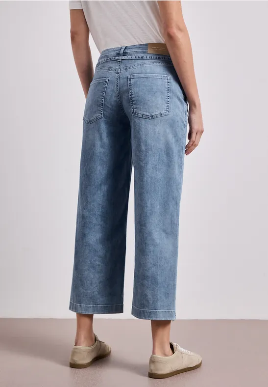 Mid Waist Wide Leg Jeans im Loose Fit