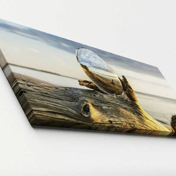 Keilrahmenbild »Drop On Wood«, Rahmen: Holzwerkstoff, natur