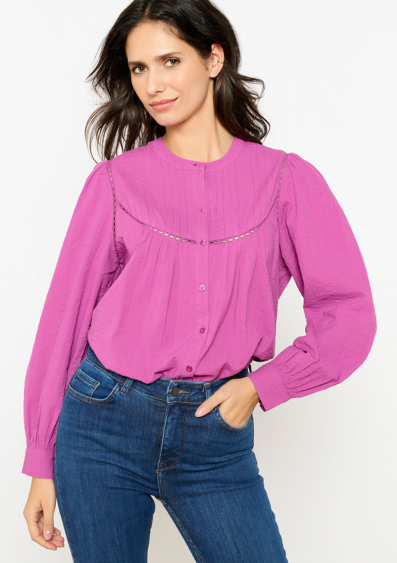 Jacquard hemd met ronde hals