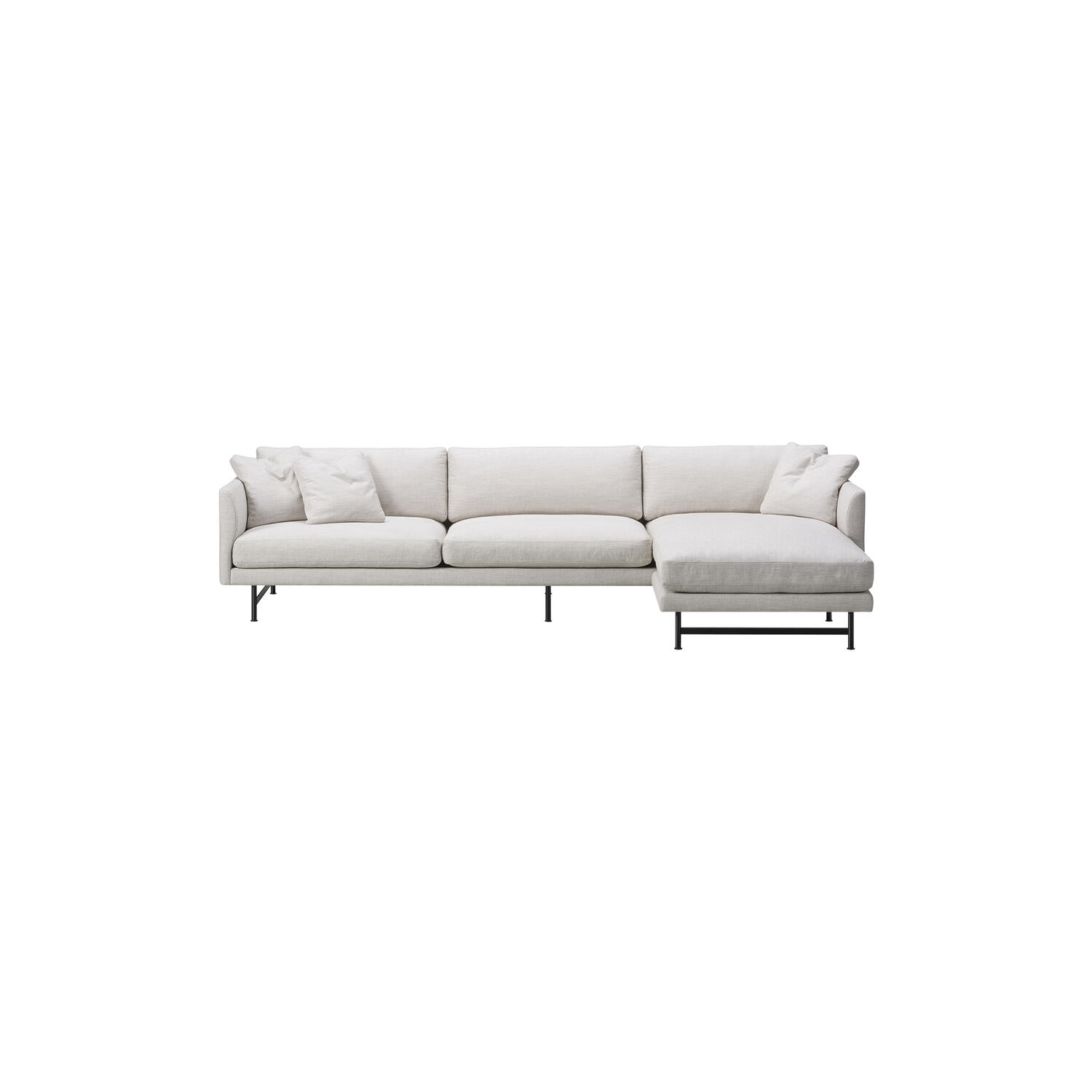 FF5655 95 3 pers. sofa chaise, lys beige/sort