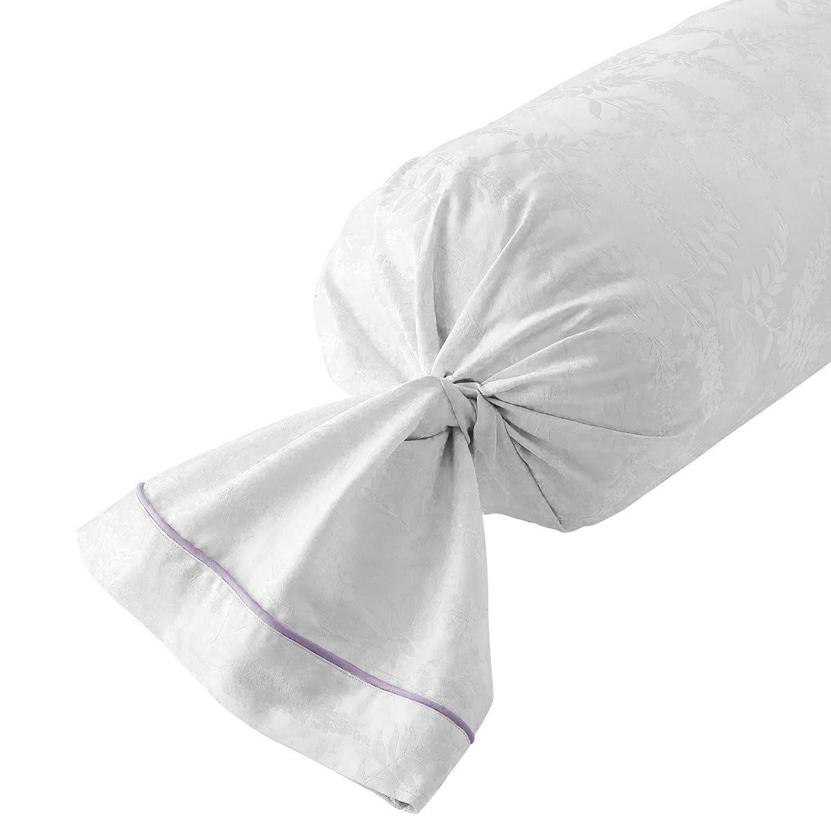 WISTERIA - Taie de traversin coton blanc 43x210 cm