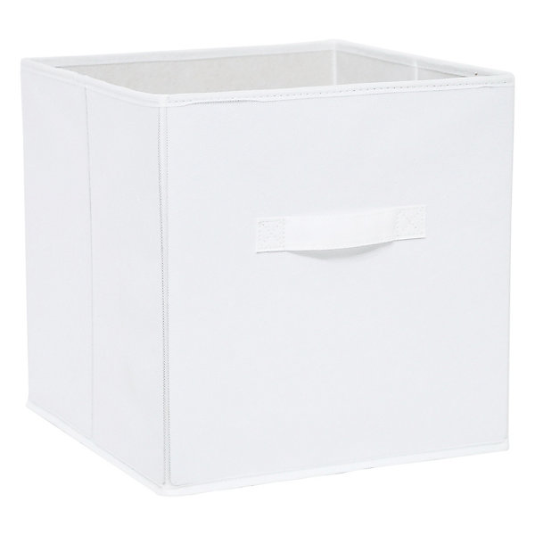 Boîte de rangement carrée en textile Mixxit coloris blanc