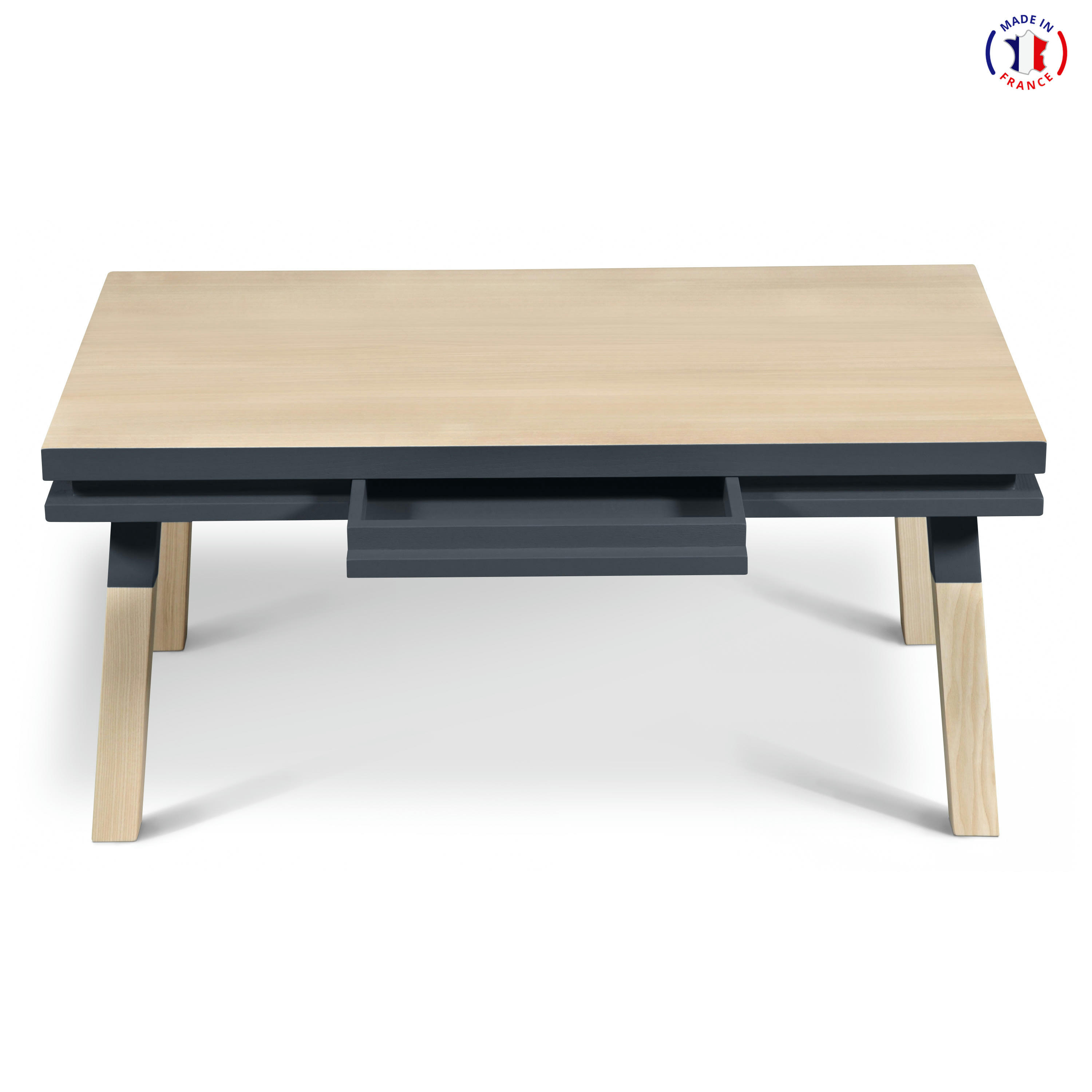 EGEE - Table basse avec tiroir 100 cm, 100% frêne massif