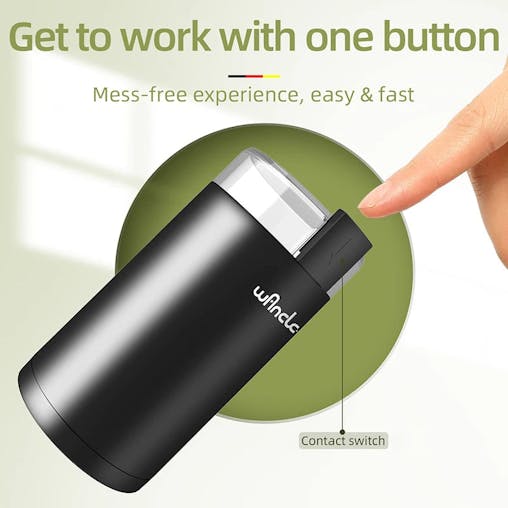 NNEOBA 200W High Power Electric Coffee Grinder One Touch Operation Black