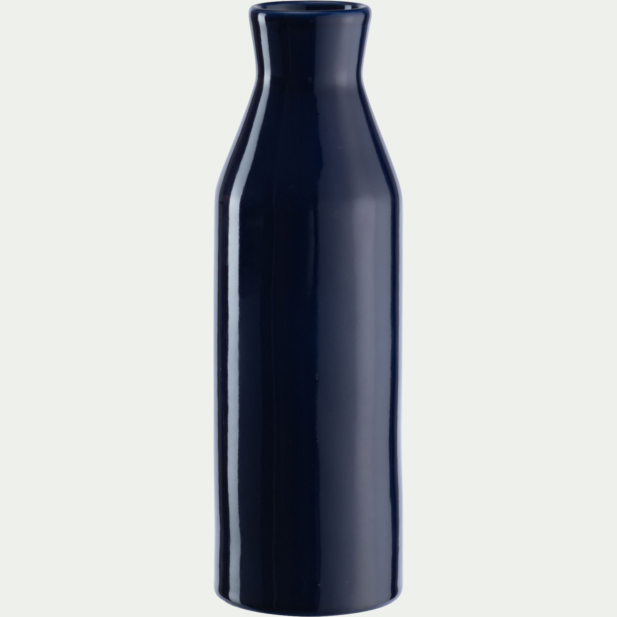 BARSAC - Vase bouteille en faïence H28cm - bleu